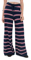 Le Bop Striped Wide Leg Pants Dark Denim Stripe In Dark Denim Stripe