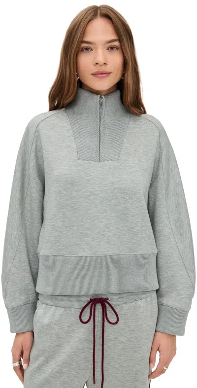 Le Bop Thea Quarter Zip Pullover Heather Grey In Gray