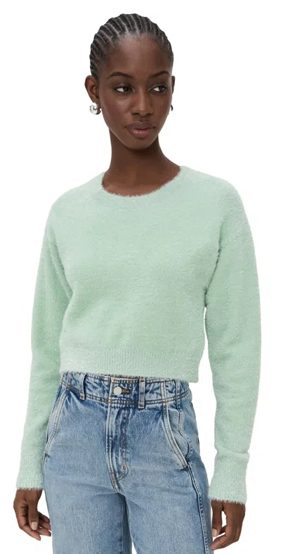 Le Bop Tinsel Cropped Sweater Mint In Blue