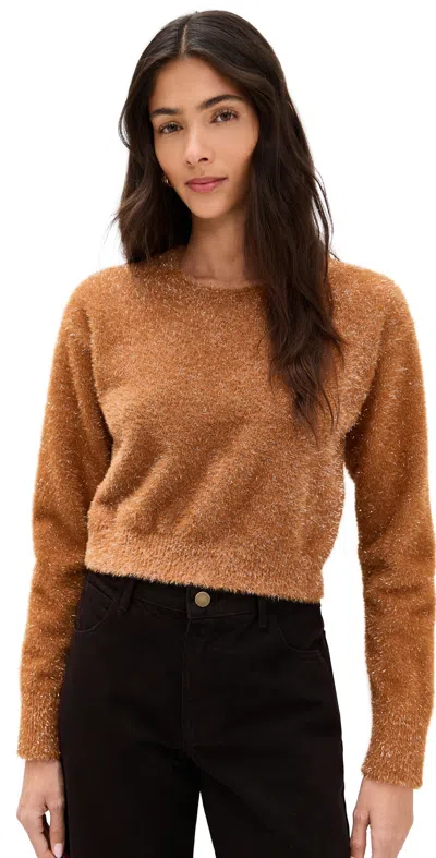 Le Bop Tinsel Cropped Sweater Toffee In Brown