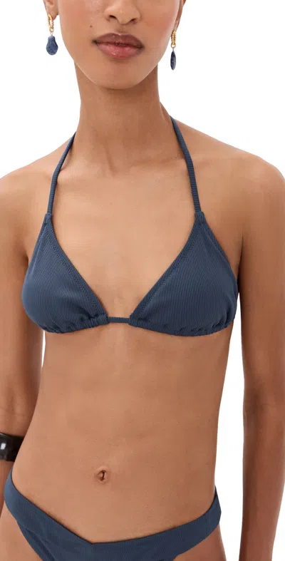 Le Bop Triangle Bikini Top Dark Denim