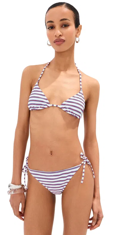 Le Bop Triangle Bikini Top Varigated Stripe