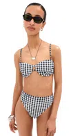 Le Bop Underwire Bikini Top Gingham (black/white) In Multi