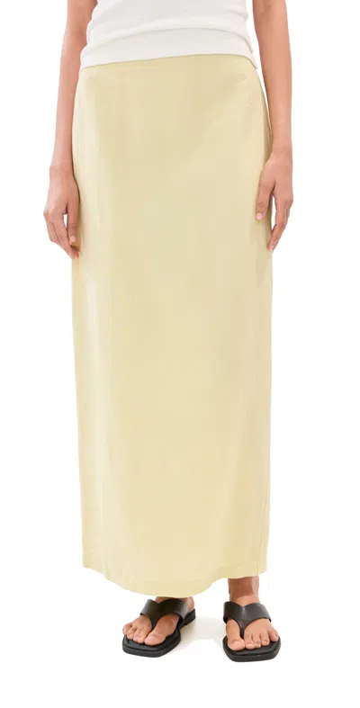Le Bop Vanessa Linen Maxi Skirt Honeydew In White