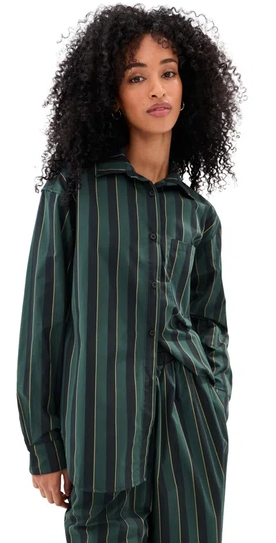 Le Bop Winnie Button Down Hunter Stripe In Multi