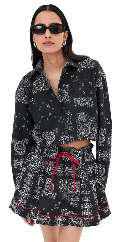 Le Bop Wylie Button Down Shirt Black Bandana