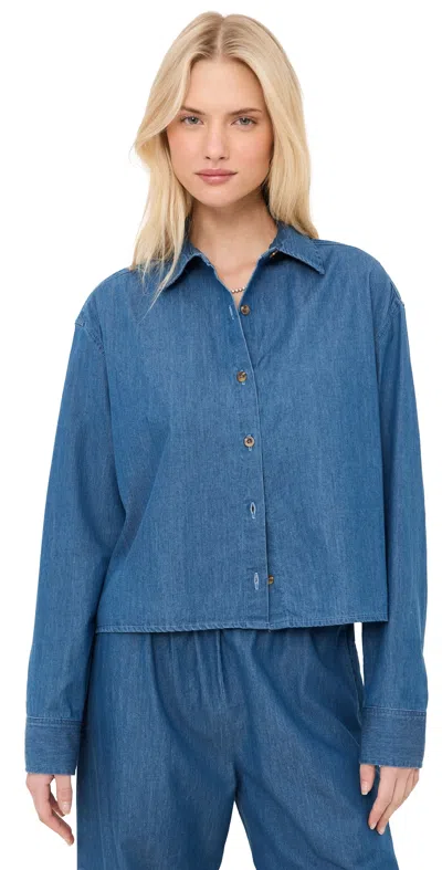 Le Bop X Mally K. Goldman Montana Button Down Indigo In Blue