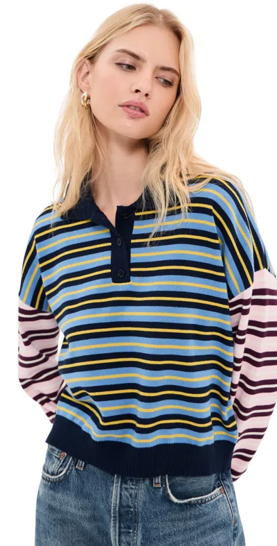 Le Bop Zadie Cropped Polo Blue Mix