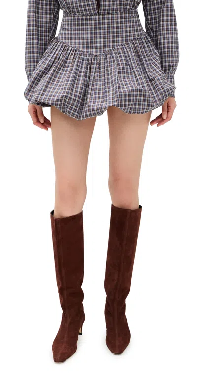 Le Bop Zoe Skirt Chocolate Check In Gray