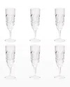 Le Cadeaux Fleur 8.8 Oz. Champagne Flutes, Set Of 6 In Clear