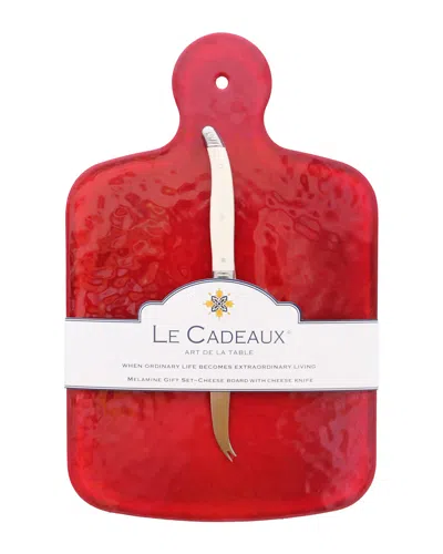 Le Cadeaux Garnet Cheese Board Gift Set In Red