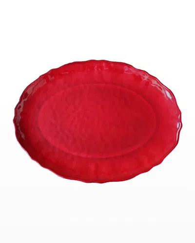 Le Cadeaux Garnet Oval Platter In Red