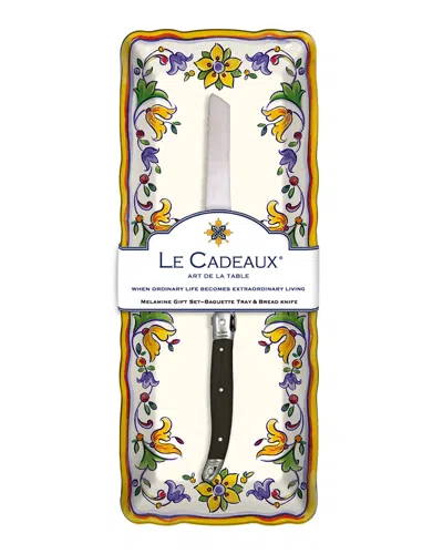 Le Cadeaux Melamine Baguette Tray & Bread Knife In Capri