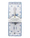 Le Cadeaux Melamine Baguette Tray & Bread Knife In Moroccan Blue