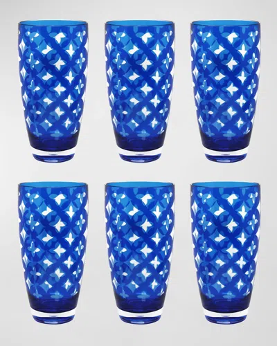 Le Cadeaux Palazzio Large Tumblers, Set Of 6 In Blue