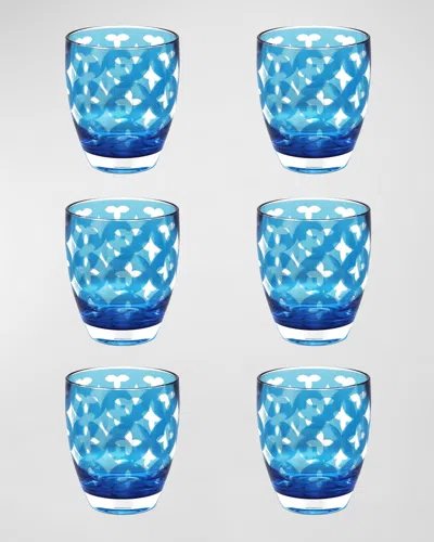 Le Cadeaux Palazzio Small Tumblers, Set Of 6 In Teal