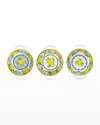 Le Cadeaux Set Of 3 Mini Handled Bowls 6" Assorted Patterns In Palermo
