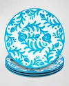 Le Cadeaux Sicily Dinner Plates, Set Of 4 In Cream, Teal