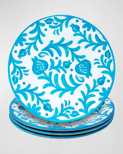 Le Cadeaux Sicily Dinner Plates, Set Of 4 In Cream, Teal