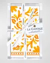 Le Cadeaux Sicily Guest Towel Gift Set In Acrylic Holder In Cream, Orange