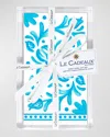Le Cadeaux Sicily Guest Towel Gift Set In Acrylic Holder In Cream, Teal
