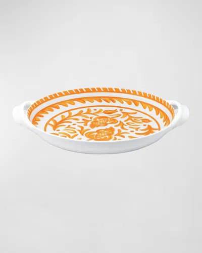Le Cadeaux Sicily Large Shallow Serving Bowl In Cream, Orange