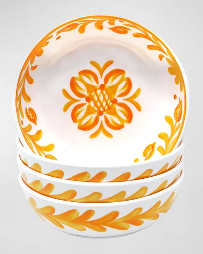 Le Cadeaux Sicily Serving Bowls, Set Of 4 In Cream, Orange