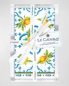 LE CADEAUX VALENCIA GUEST TOWELS GIFT SET WITH ACRYLIC HOLDER, 15-PACK