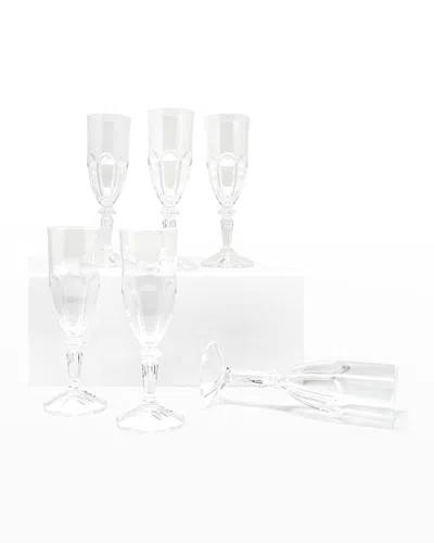 Le Cadeaux Versailles 7 Oz. Champagne Flutes, Set Of 6 In Clear