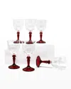 Le Cadeaux Versailles 9 Oz. Wine Glasses, Set Of 6 In Clear/red