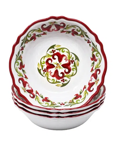 Le Cadeaux Vischio Cereal Bowls, Set Of 4 In White Red Green
