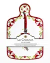 Le Cadeaux Vischio Cheeseboard Gift Set In White Red Green