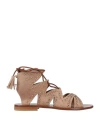 Le Capresi Woman Sandals Sand Size 8 Soft Leather In Beige
