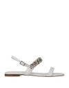Le Capresi Woman Sandals White Size 9.5 Textile Fibers In White