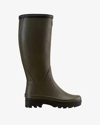 Le Chameau Women's Giverny Jersey Lined Wellington Boot In Brown