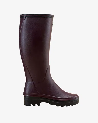 Le Chameau Women's Giverny Jersey Lined Wellington Boot In Red