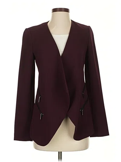 Pre-owned Le Chateau Blazer Jacket In Burgundy