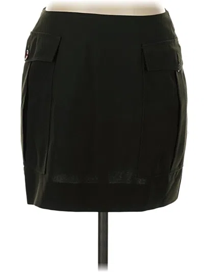 Pre-owned Le Chateau Faux Leather Skirt In Black
