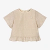LE CHIC GIRLS BEIGE FRILL BLOUSE