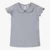 LE CHIC GIRLS GREY CRINKLE BLOUSE
