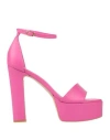 Le Cinque Foglie Woman Sandals Fuchsia Size 8 Leather In Pink