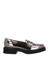 Le Claire Woman Loafers Lead Size 8 Leather In Grey