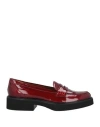 Le Claire Woman Loafers Red Size 8 Leather In Red