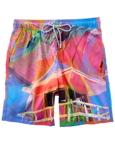Le Club Mb Tower 2 Long Swim Short In Animal Print