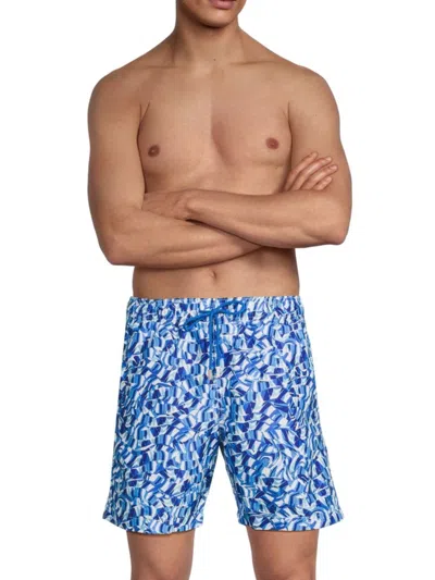 Le Club Original Men's Harmony Drawstring Swim Shorts In Blue Multi