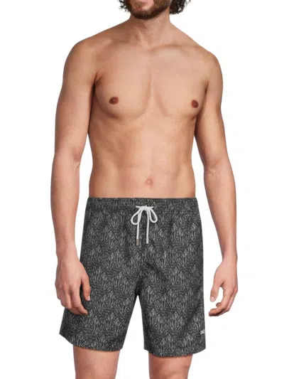 Le Club Original Men's Sardinia Print Drawstring Swim Shorts In Black