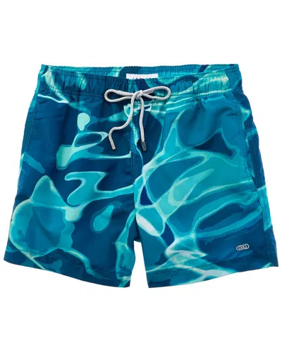 Le Club Reflections Long Swim Short In Blue