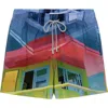 Le Club Resortwear 4.25" Le Club 4 Way Stretch Mens Swim Trunk In Multi