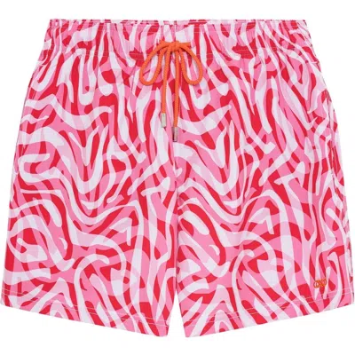 Le Club Resortwear 4.25" Le Club 4 Way Stretch Mens Swim Trunk In Multi