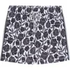 Le Club Resortwear 4.25" Le Club 4 Way Stretch Mens Swim Trunk In Black/white